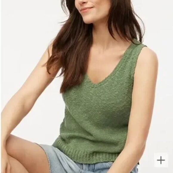 J. Crew factory BR812 green V-neck beach sweater-tank NWT-flawwed size xs - Picture 1 of 9